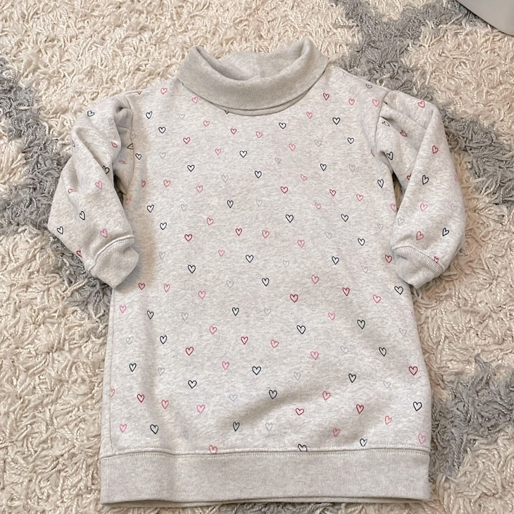Gap Toddler Heart Sweatshirt Dress Size 3